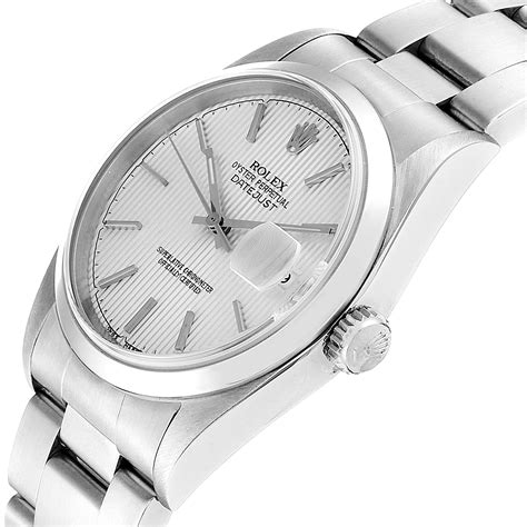 Rolex Datejust 36 Oyster Silver Tapisserie Dial 16200